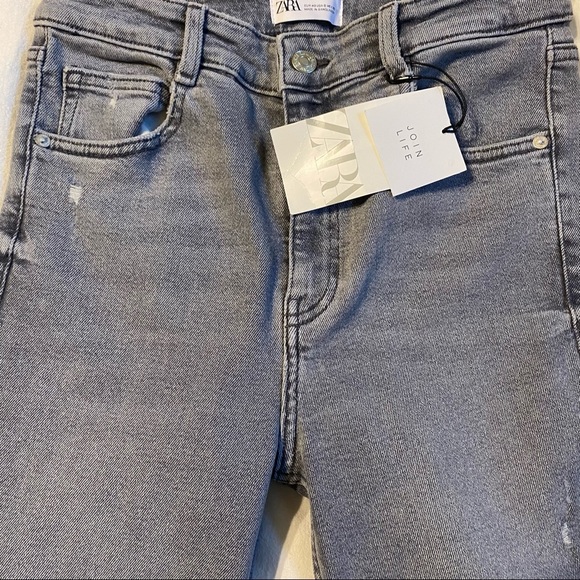 Zara Hi-Rise Gray Vintage Skinny Ankle Jeans Size 8 NWT - Picture 3 of 13